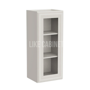 Charleston White Raised Panel 36'' H Single Door Wall Cabinet with Glass Door