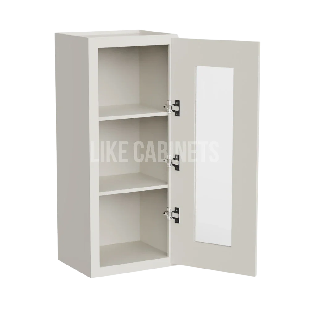 Charleston White Raised Panel 36'' H Single Door Wall Cabinet with Glass Door