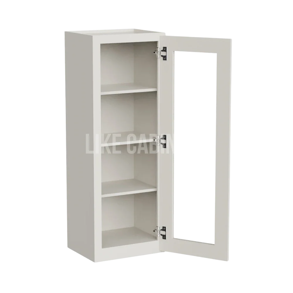 Charleston White Raised Panel 42'' H Single Door Wall Cabinet with Glass Door