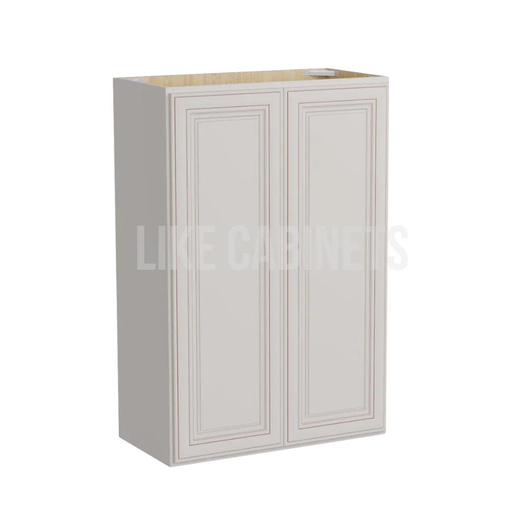 Charleston White Raised Panel Double Door Wall Cabinets 36''H, 12''D