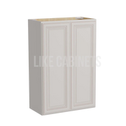 Charleston White Raised Panel Double Door Wall Cabinets 36''H, 12''D