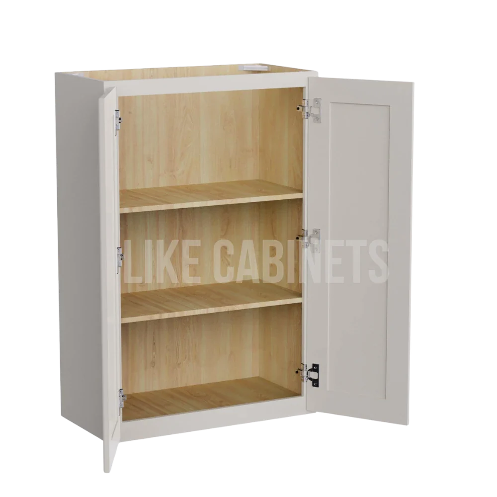 Charleston White Raised Panel Double Door Wall Cabinets 36''H, 12''D