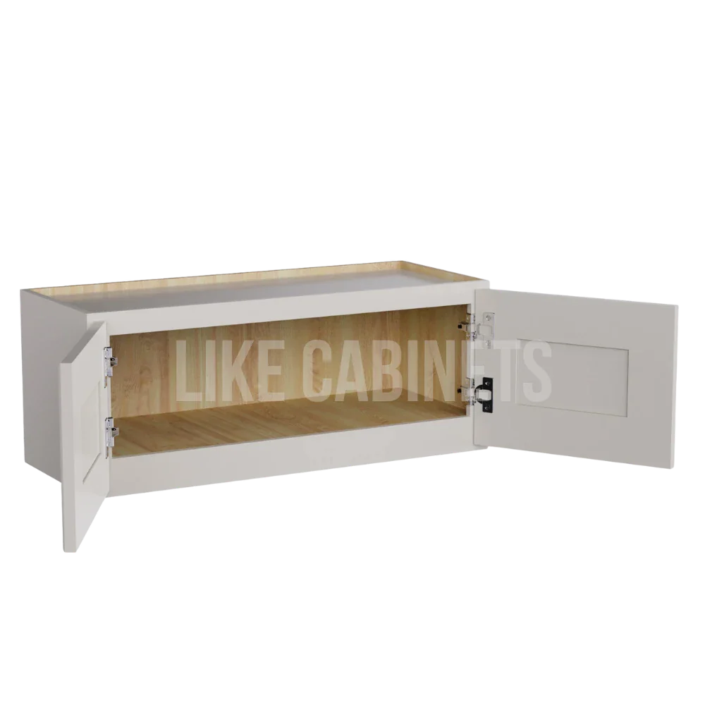 Charleston White Raised Panel 12'' H Double Door Wall Cabinet