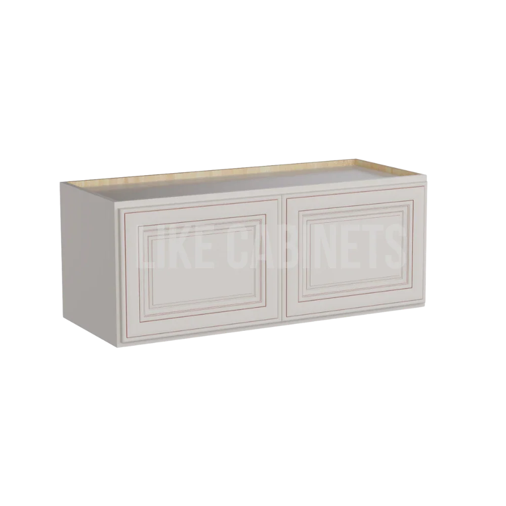 Charleston White Raised Panel 15'' H Double Door Wall Cabinet