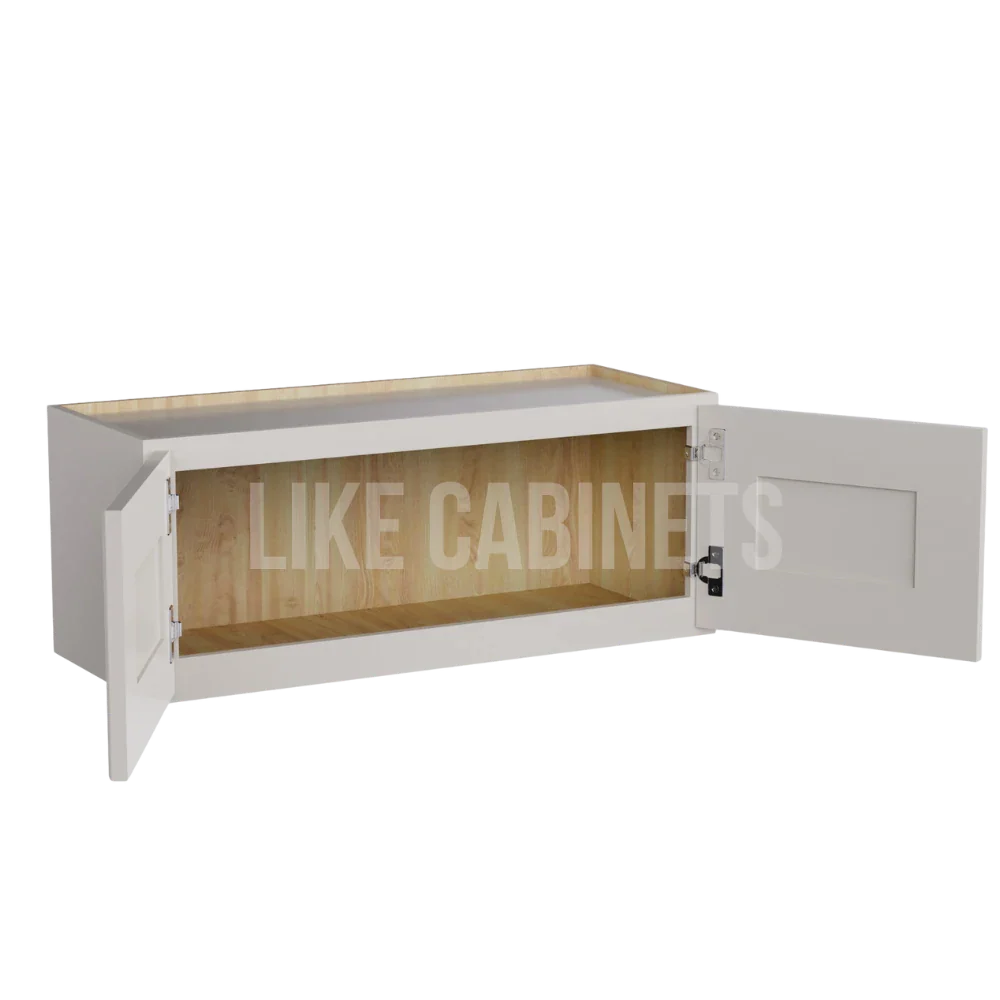 Charleston White Raised Panel 15'' H Double Door Wall Cabinet