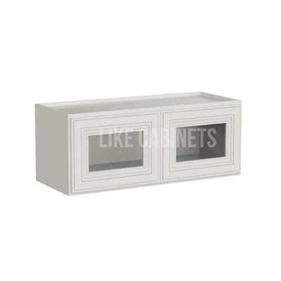 Charleston White 18'' H Double Door Wall Cabinet with Glass Doors
