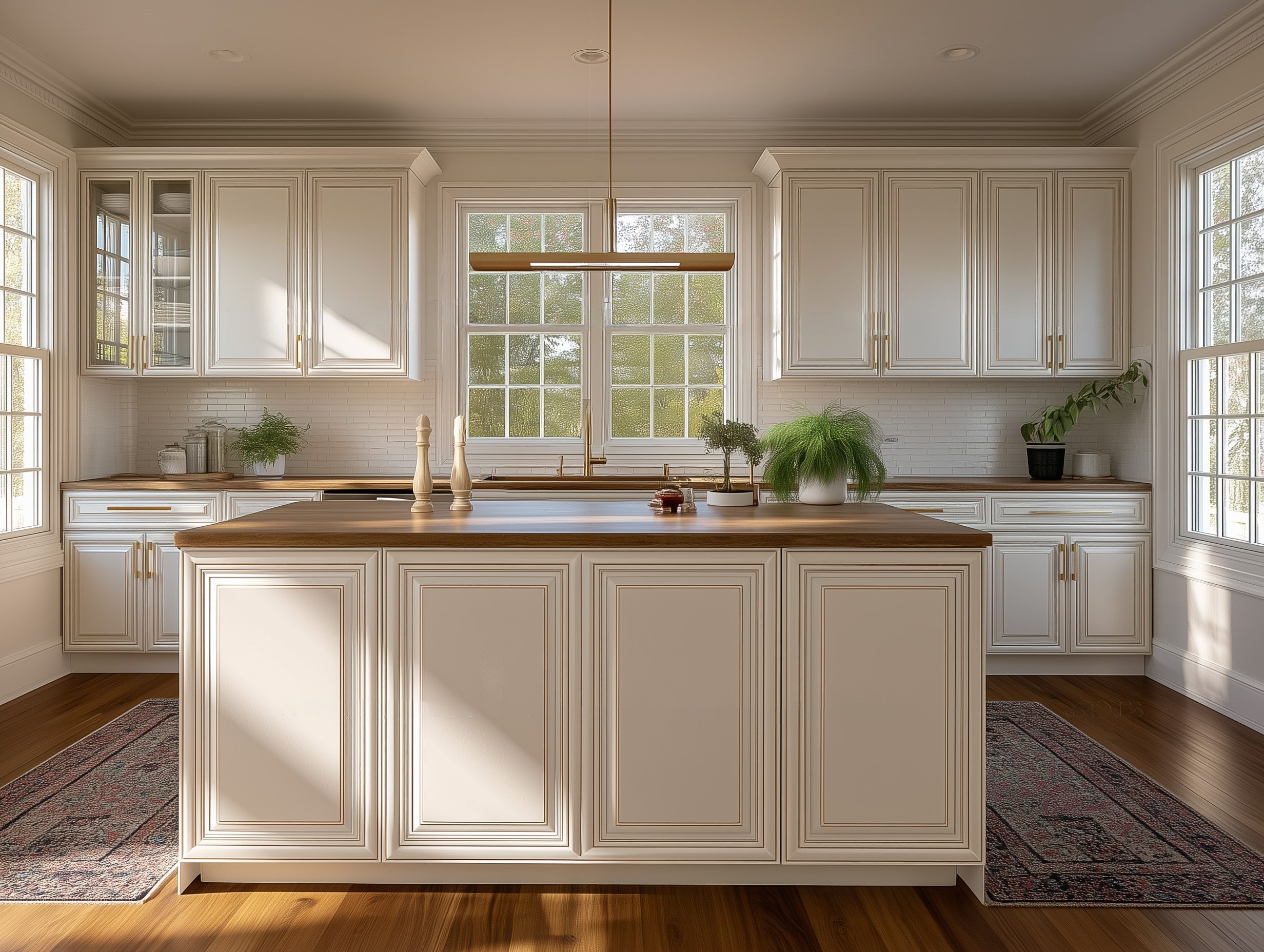 Charleston White Raised Panel 12''H Double Door Wall Cabinet Glass Doors