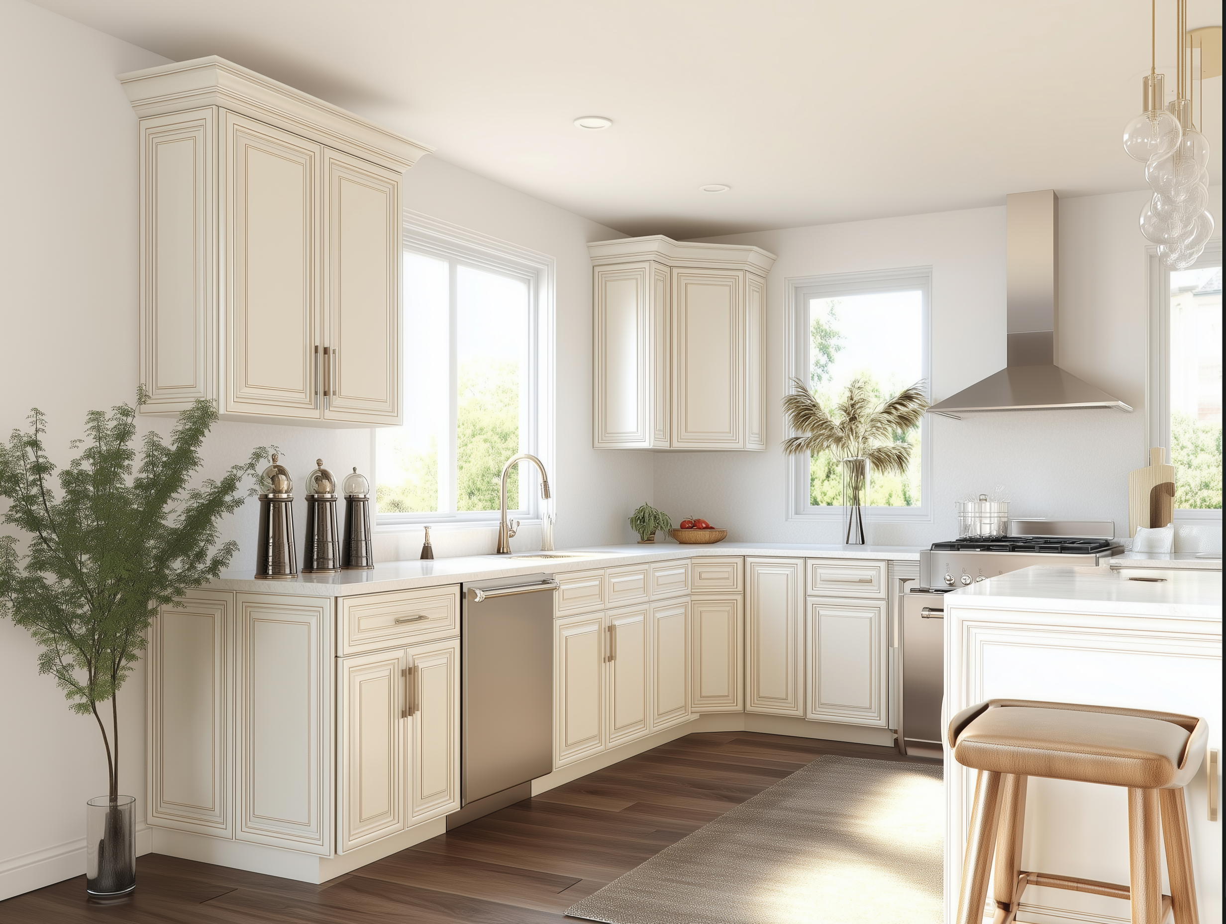 Charleston White Raised Panel Cabinet Batten Moulding