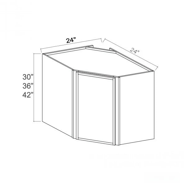 Slim Dove White 24'' W Diagonal Corner Wall Cabinet
