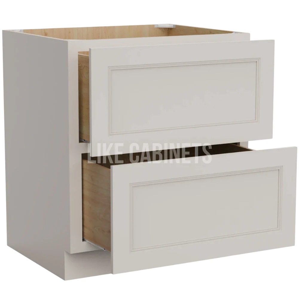 Double Dove White Two Drawer Base