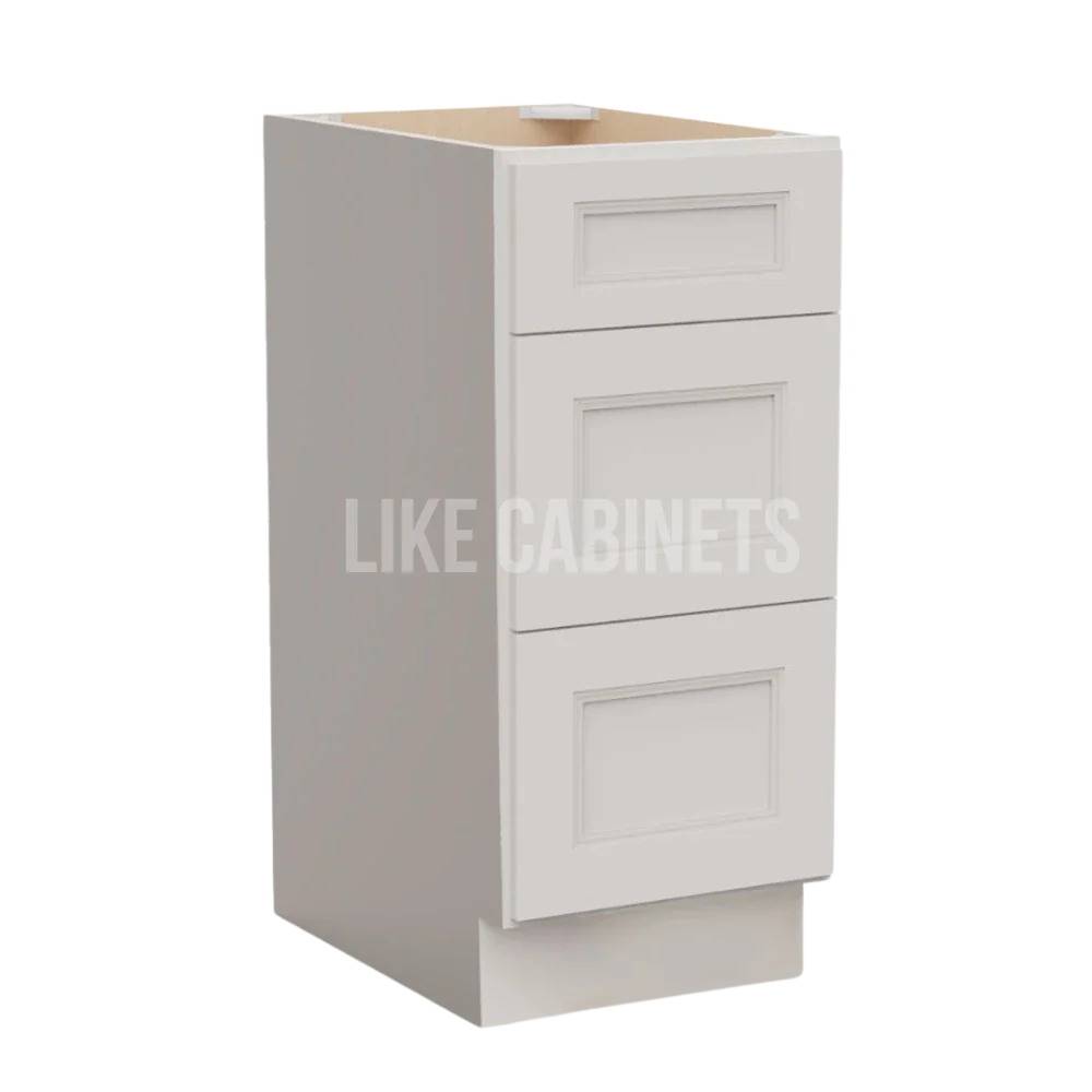 Double Dove White Vanity Three Drawer Base Cabinet