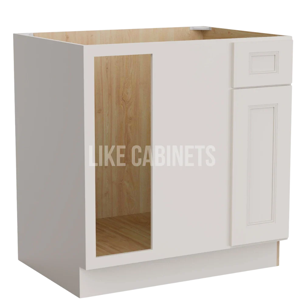 Double Dove White Blind Corner Base Cabinet (L/R interchangeable)