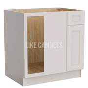 Double Dove White Blind Corner Base Cabinet (L/R interchangeable)