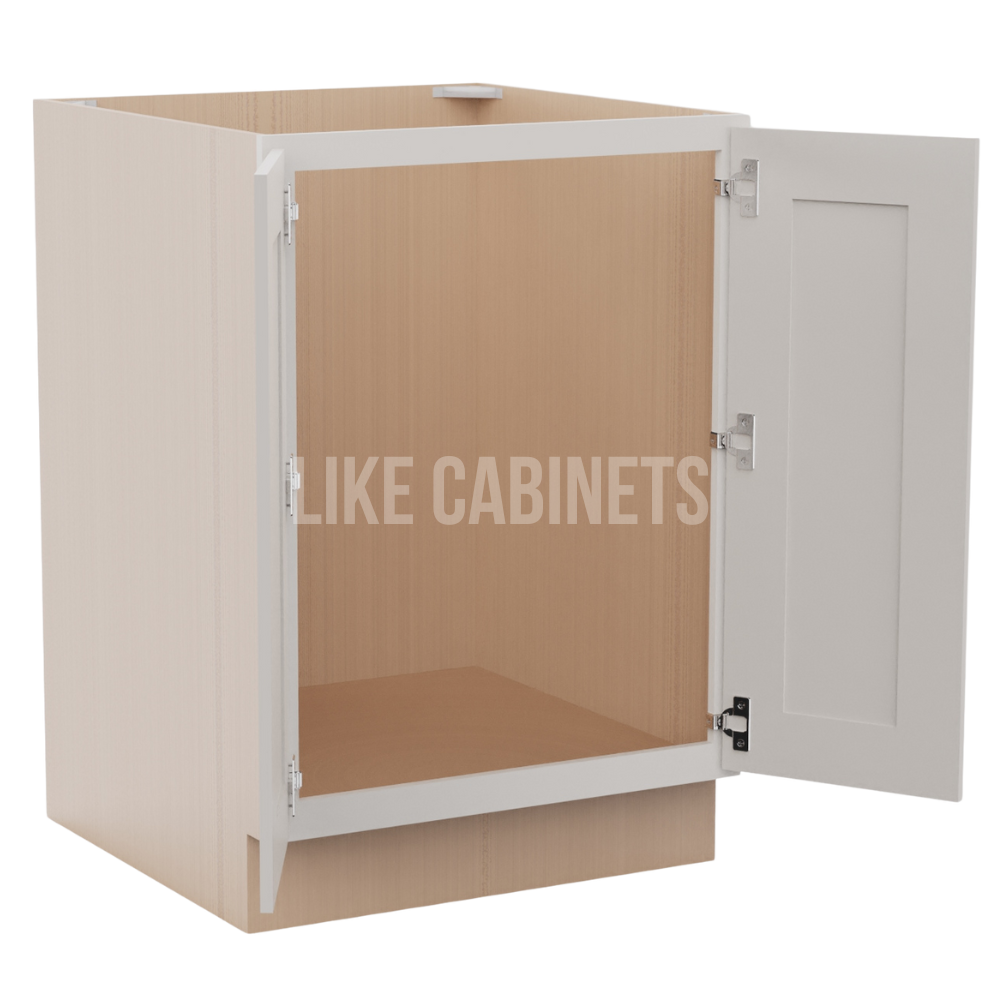 Double Dove White Base Cabinet Full Height Door