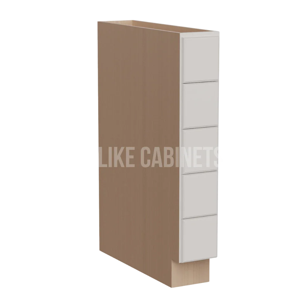 Double Dove White Base Spice Cabinet with 5 Drawers