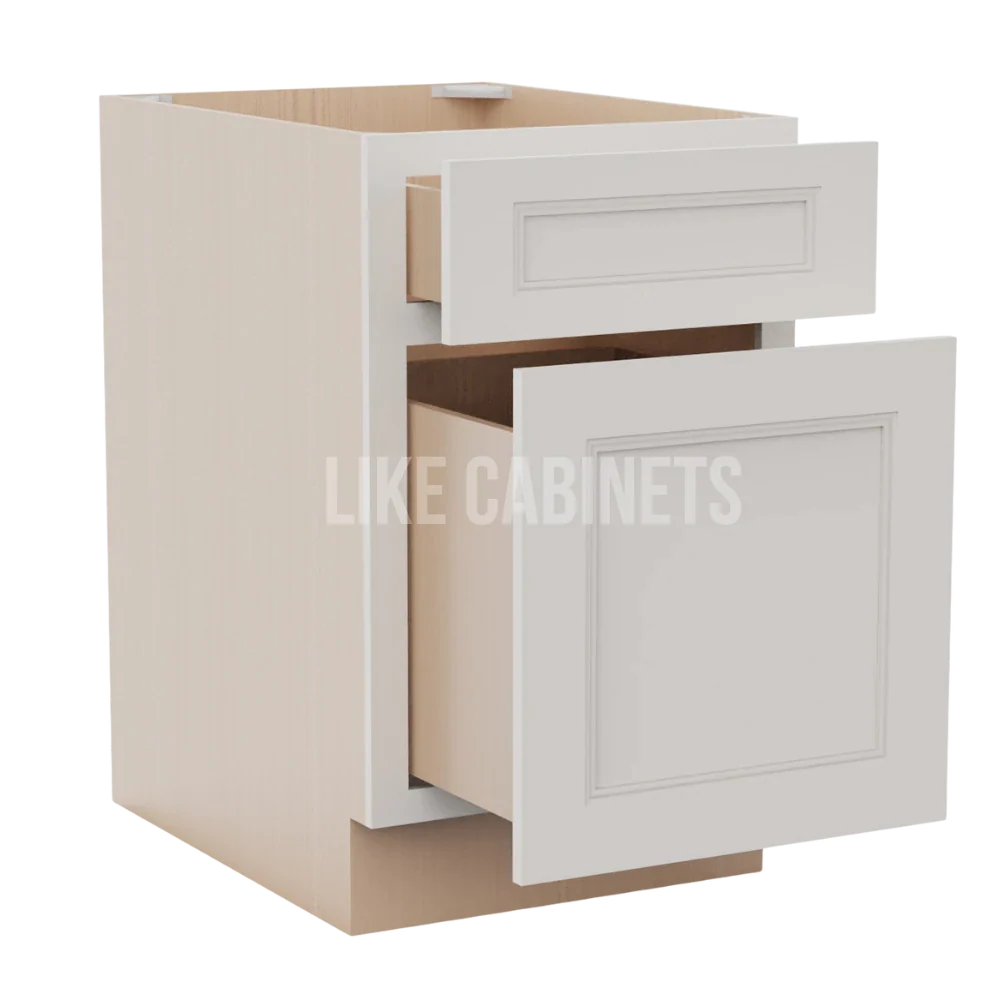 Double Dove White Two Drawer Document File Base Cabinet