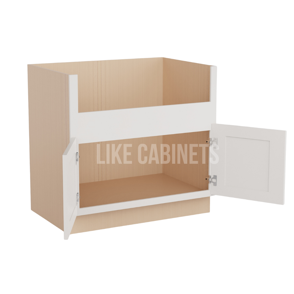 Double Dove White Farmhouse Sink Base