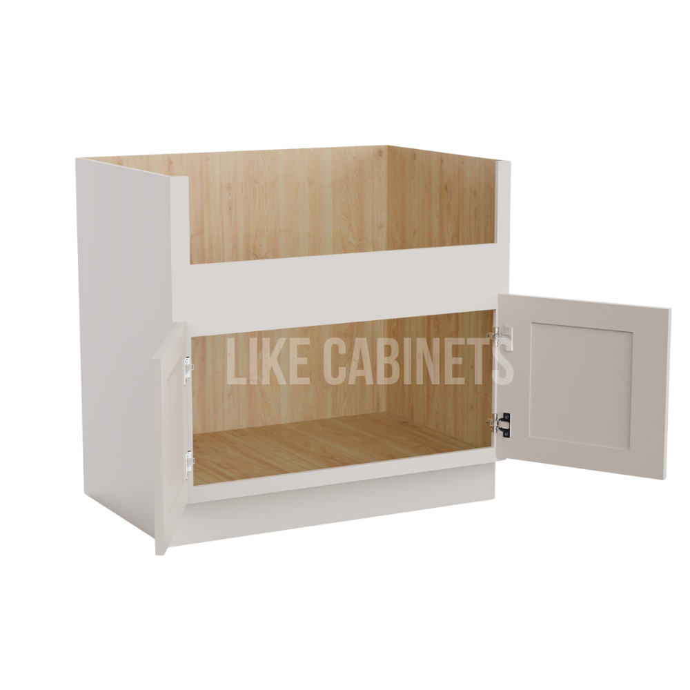 Double Dove White Farmhouse Sink Base