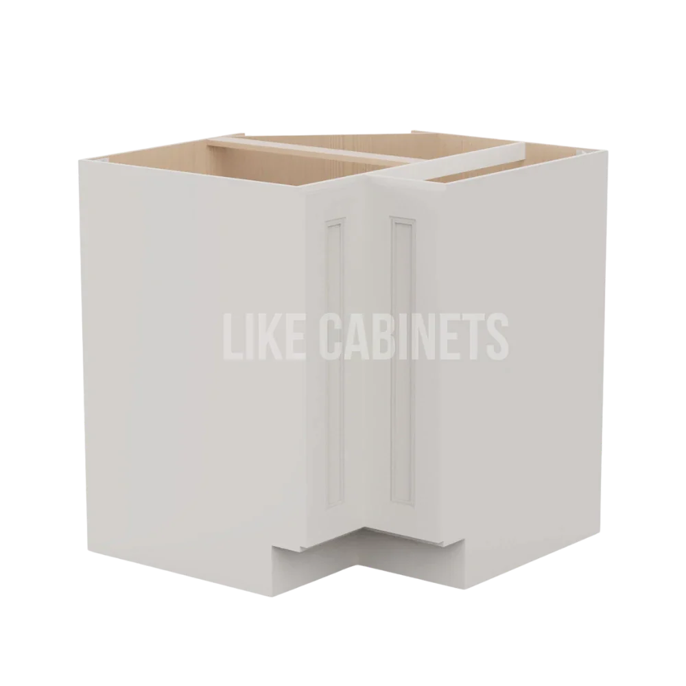 Double Dove White Lazy Susan Base Cabinet