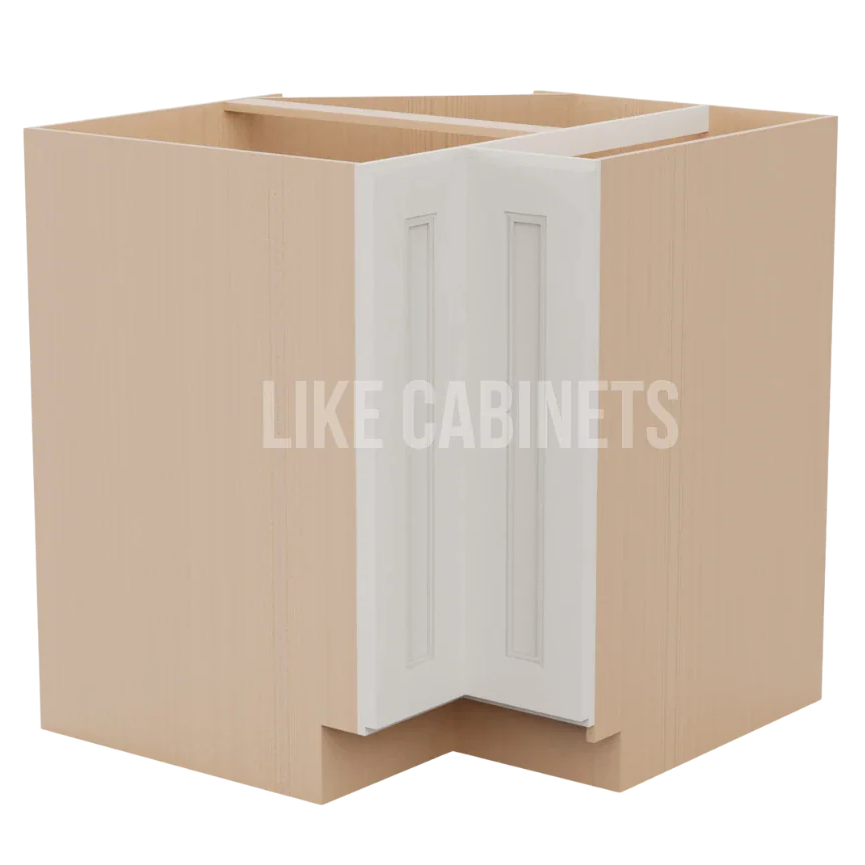 Double Dove White Lazy Susan Base Cabinet