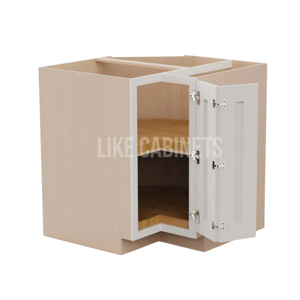 Double Dove White Lazy Susan Base Cabinet