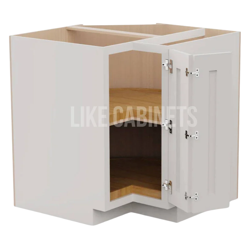 Double Dove White Lazy Susan Base Cabinet