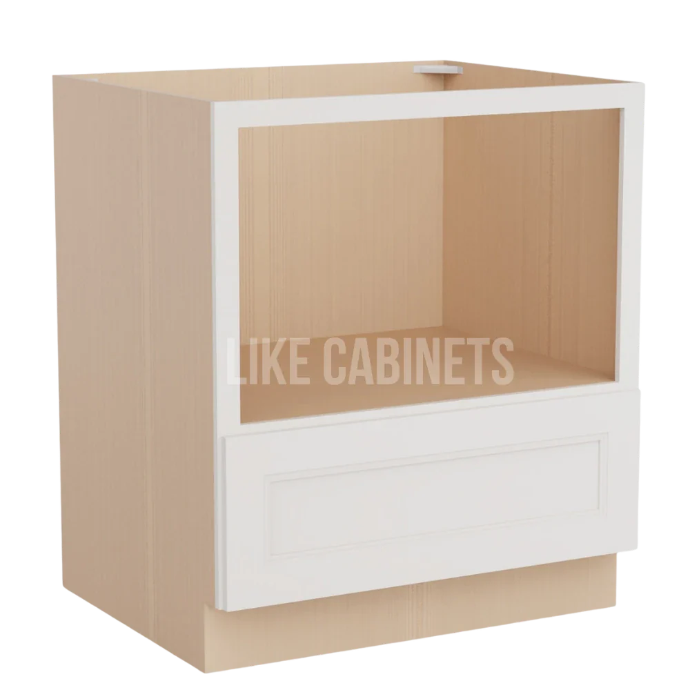 Double Dove White Microwave Base Cabinet with Single Drawer