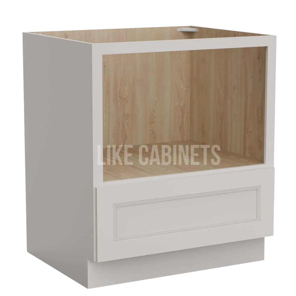 Double Dove White Microwave Base Cabinet with Single Drawer