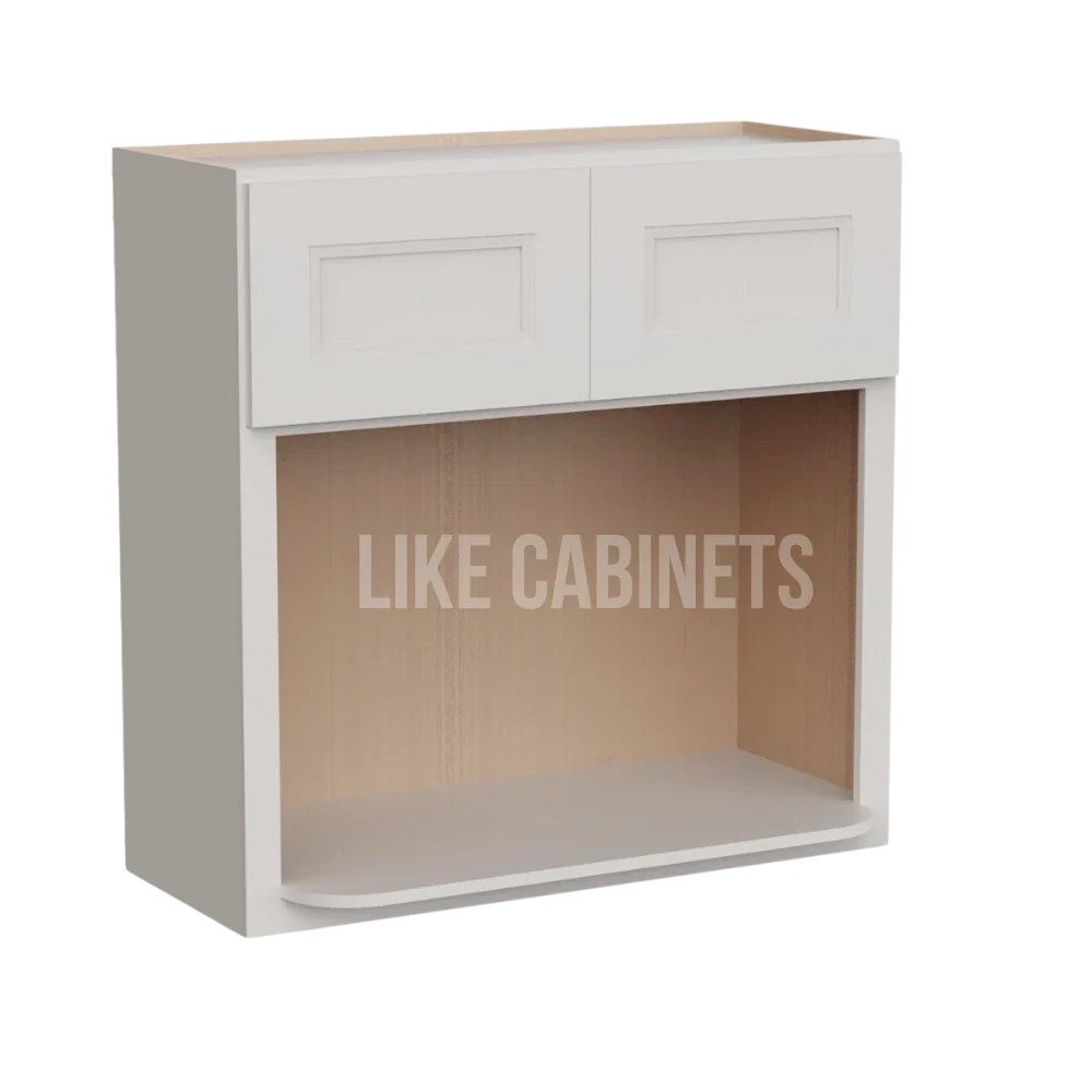 Double Dove White Microwave Wall Cabinet