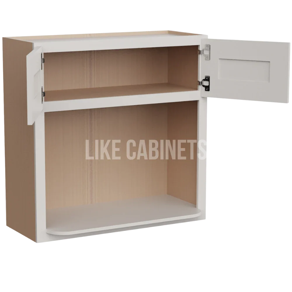 Double Dove White Microwave Wall Cabinet