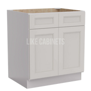 Double Dove White Sink Base With Double Doors and False Drawers