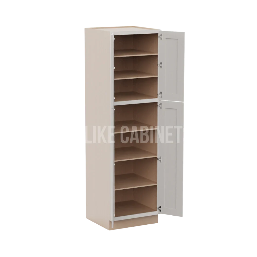 Double Dove White 24'' W Two Double Door Utility Pantry Cabinet