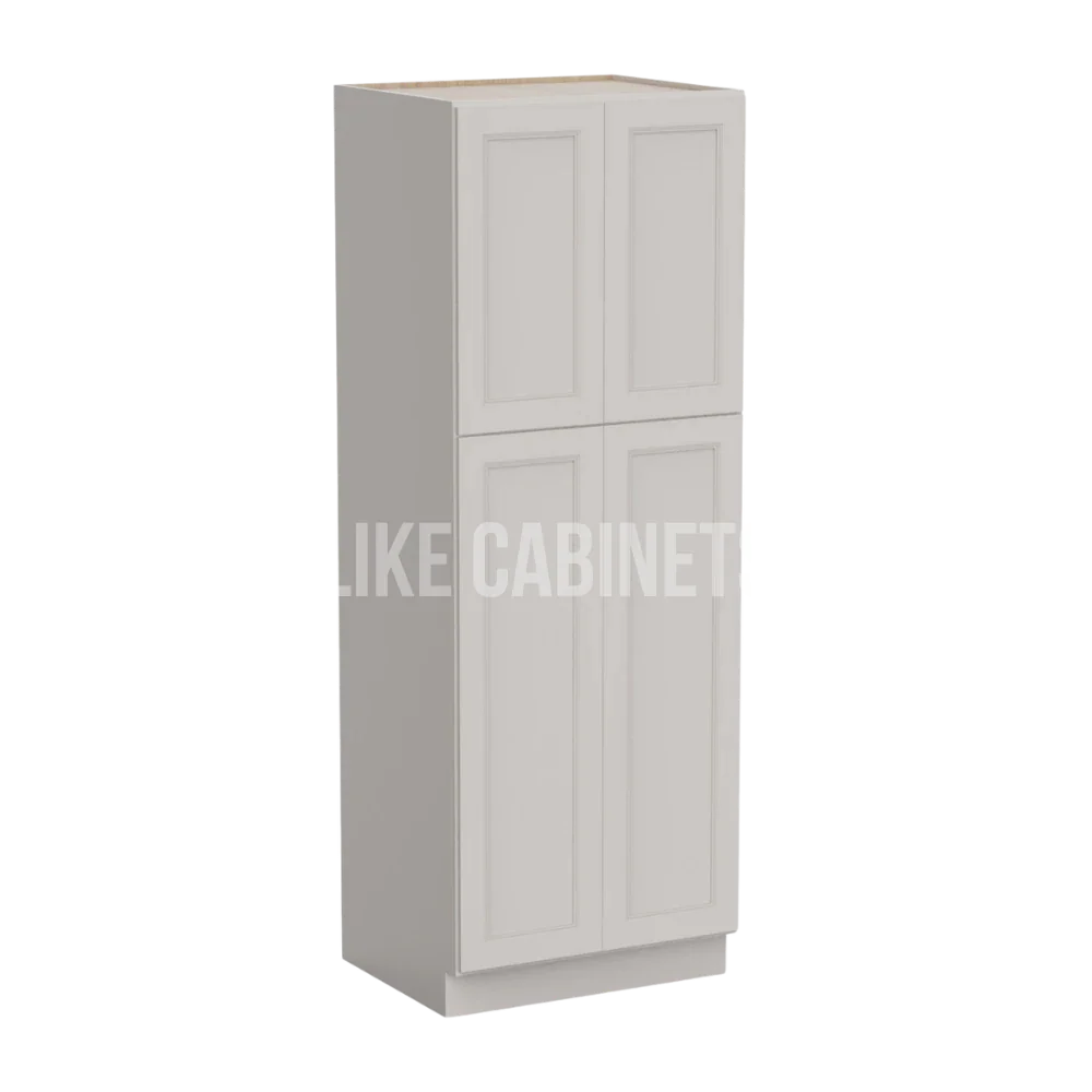 Double Dove White 30''W Two Double Door Utility Pantry Cabinet