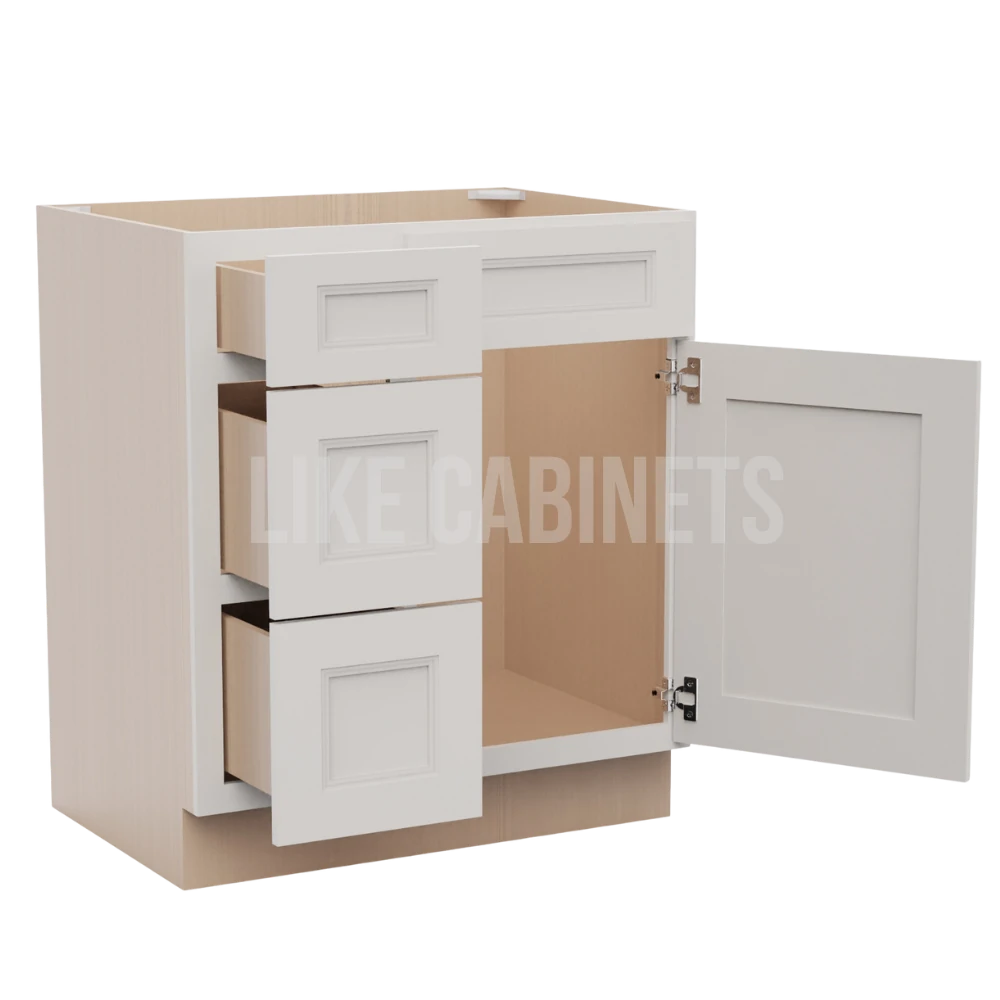 Double Dove White 30'' W Vanity Combo with Drawers