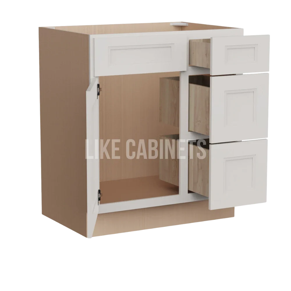 Double Dove White 30'' W Vanity Combo with Drawers
