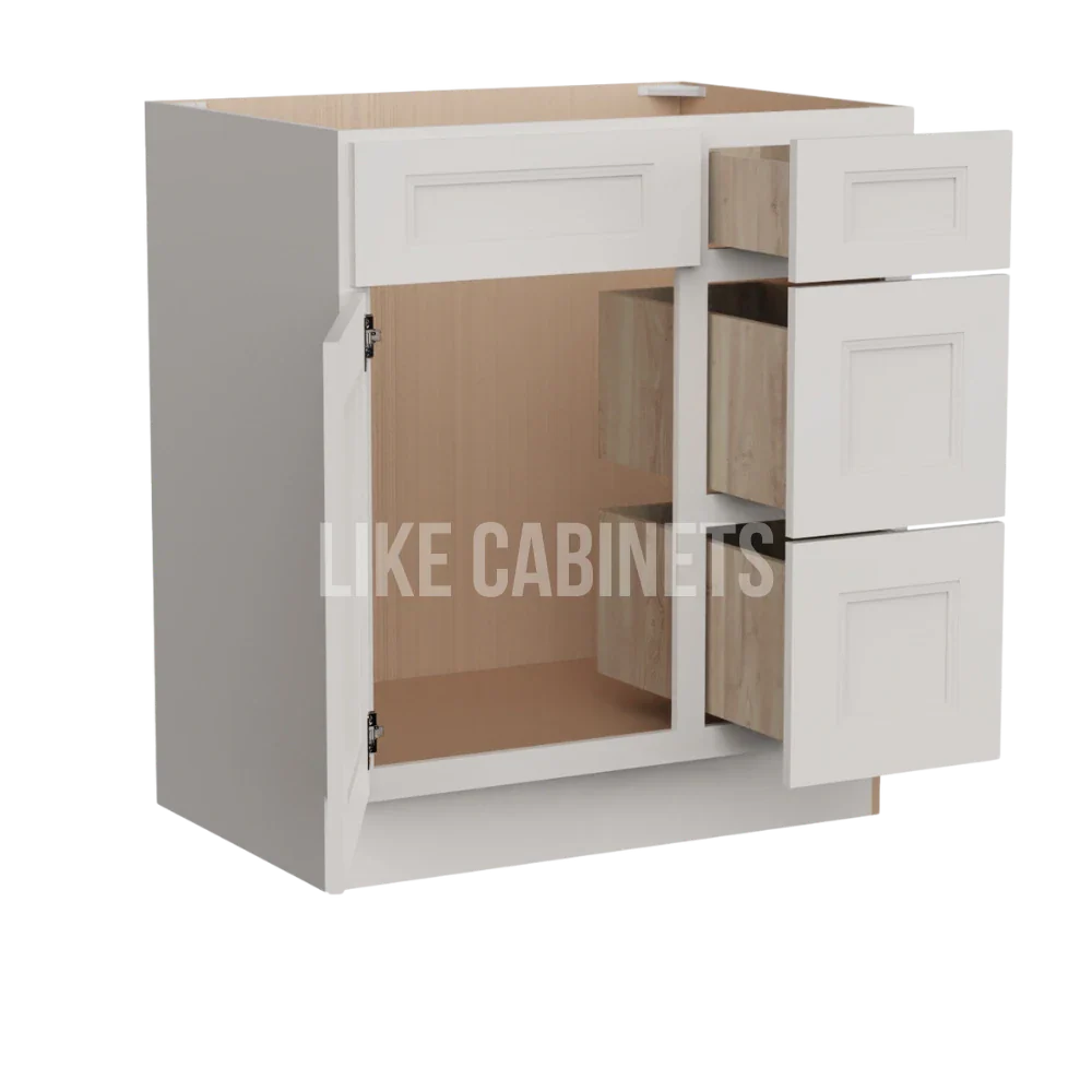 Double Dove White 30'' W Vanity Combo with Drawers