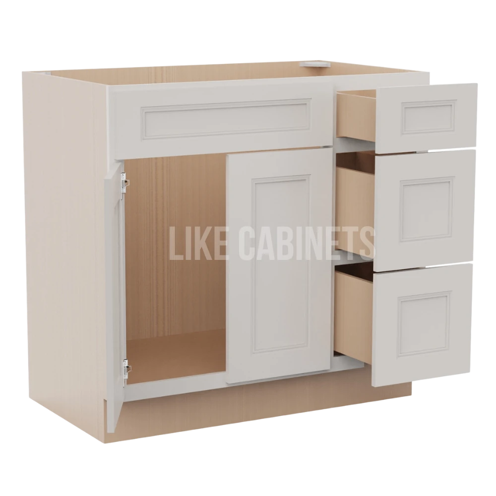 Double Dove White 36'' W Vanity Combo with Drawers