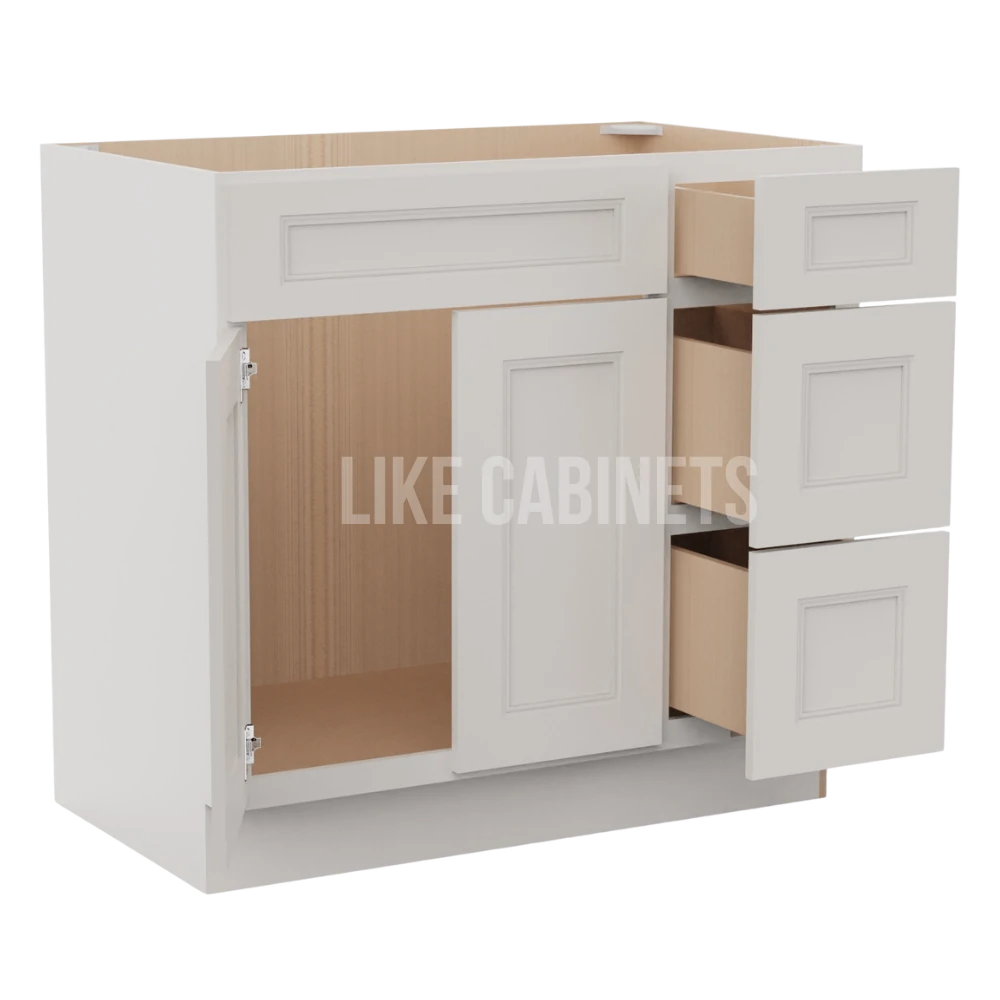Double Dove White 36'' W Vanity Combo with Drawers