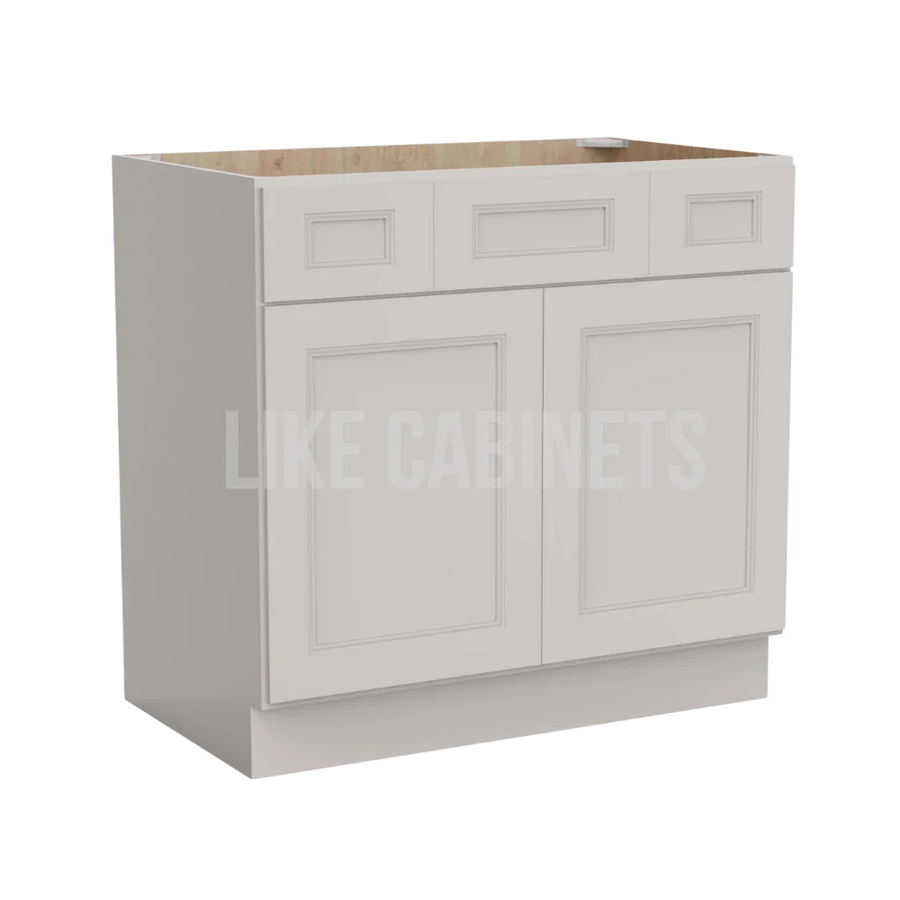 Double Dove White Vanity Combo Cabinet