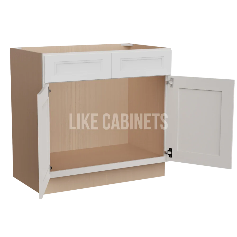 Double Dove White Vanity Sink Base Cabinet