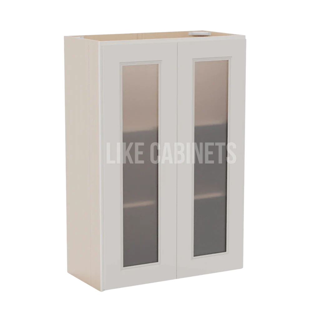 Double Dove White 36'' H Double Door Wall Cabinet with Glass Doors