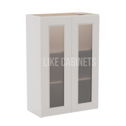 Double Dove White 36'' H Double Door Wall Cabinet with Glass Doors