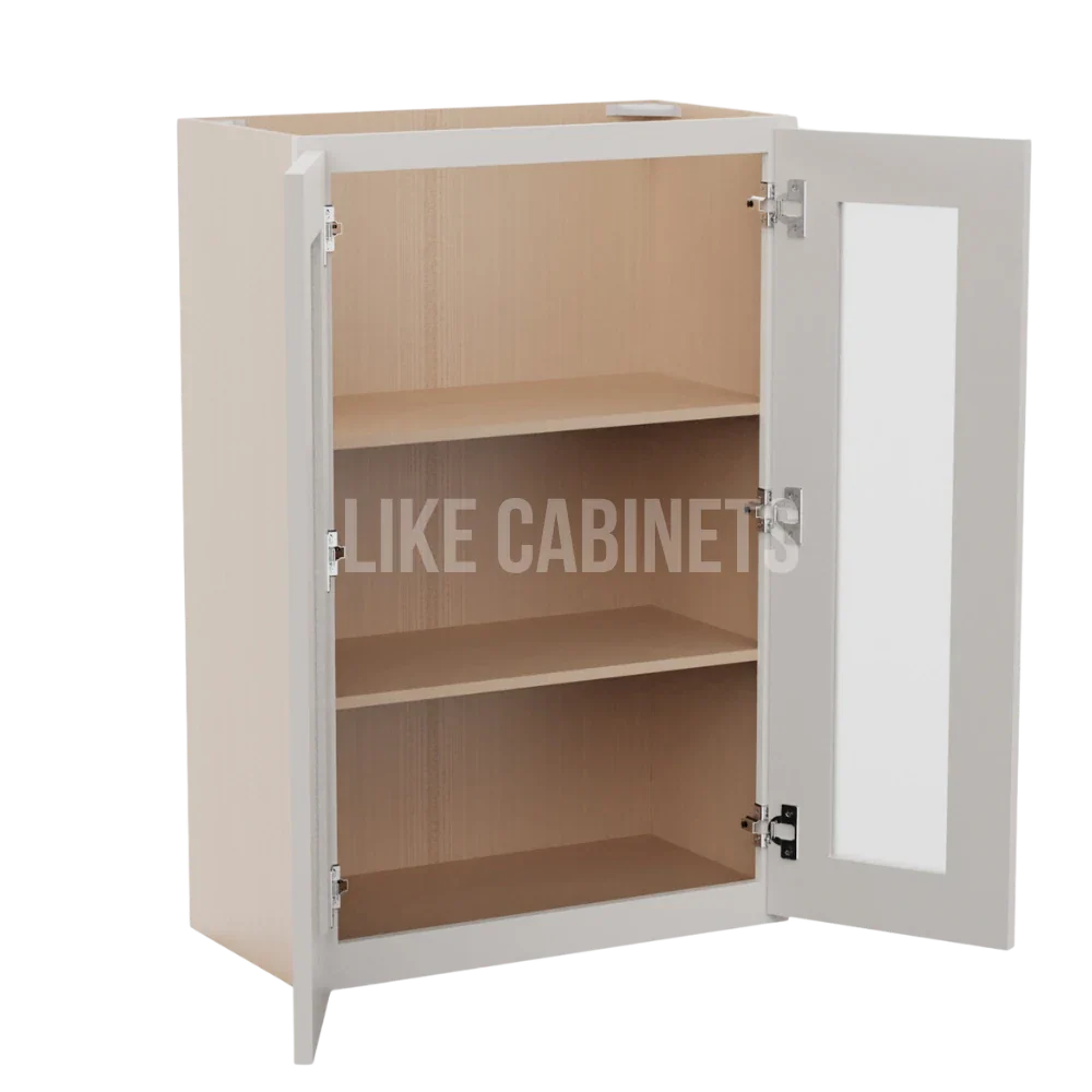 Double Dove White 36'' H Double Door Wall Cabinet with Glass Doors