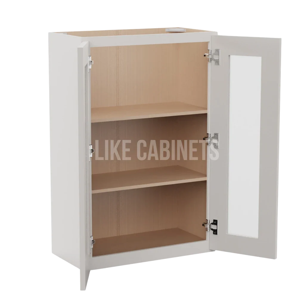 Double Dove White 36'' H Double Door Wall Cabinet with Glass Doors