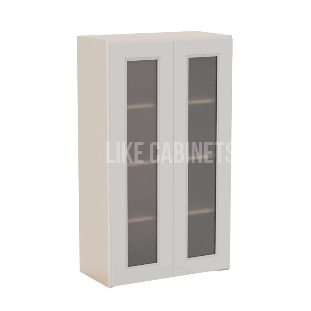 Double Dove White 42'' H Double Door Wall Cabinet with Glass Doors
