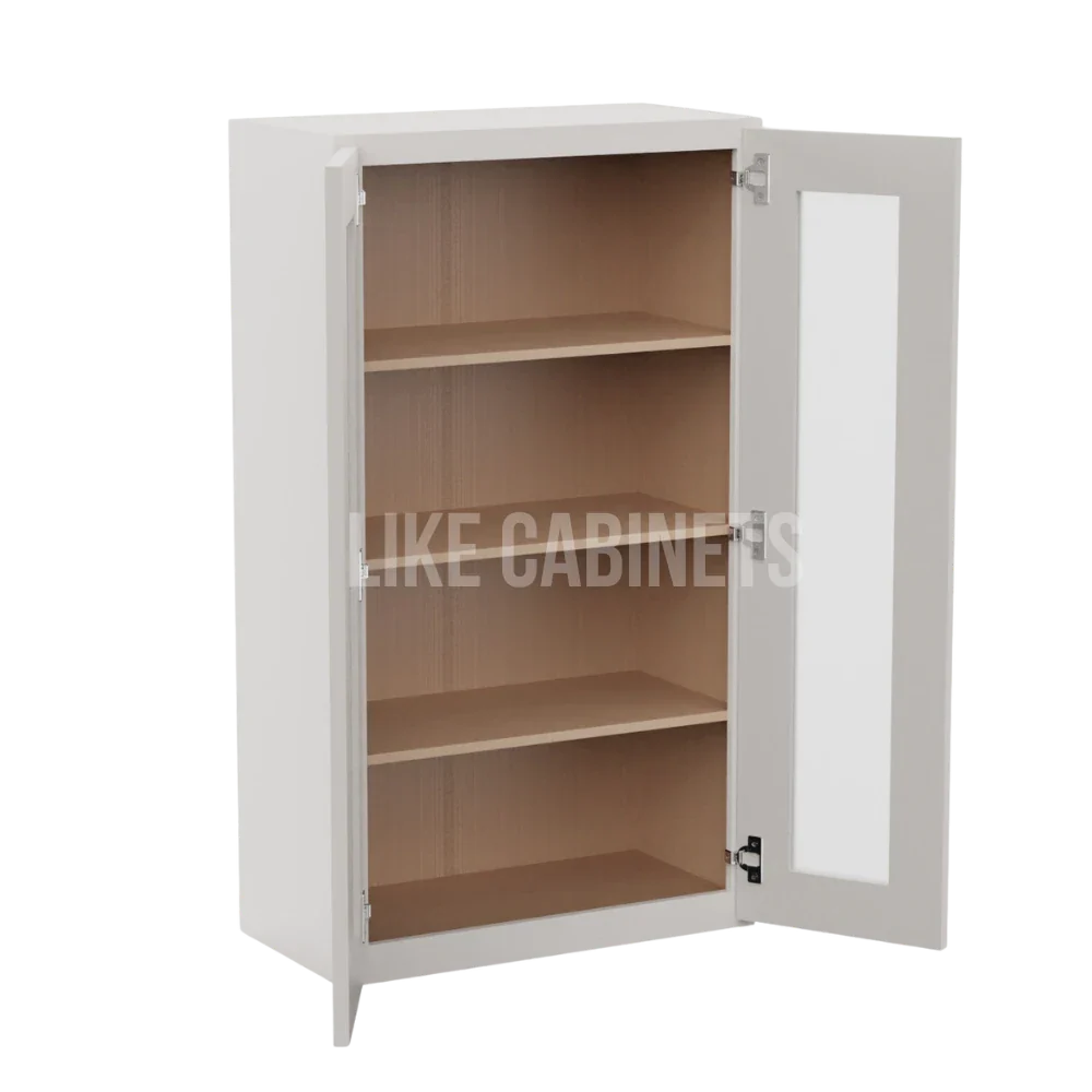 Double Dove White 42'' H Double Door Wall Cabinet with Glass Doors