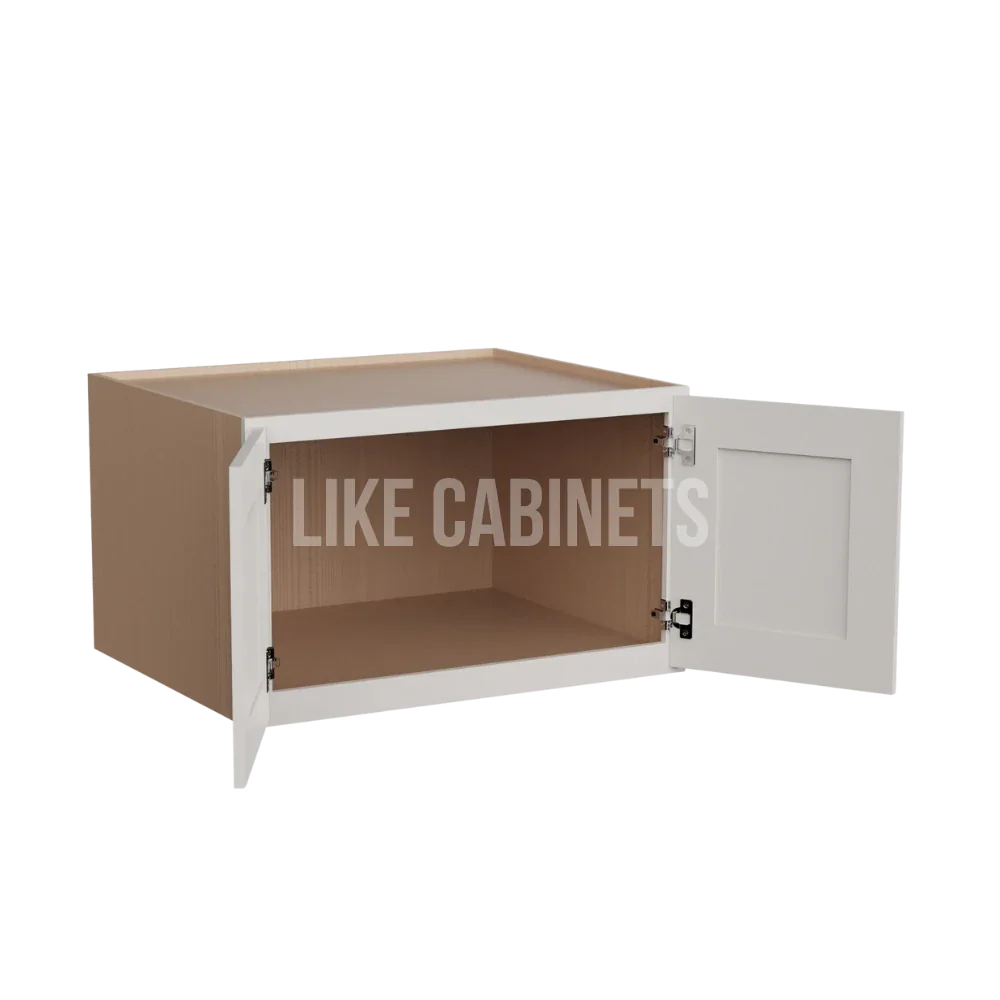 Double Dove White Refrigerator Wall Cabinet 30''W 24''D 18''H