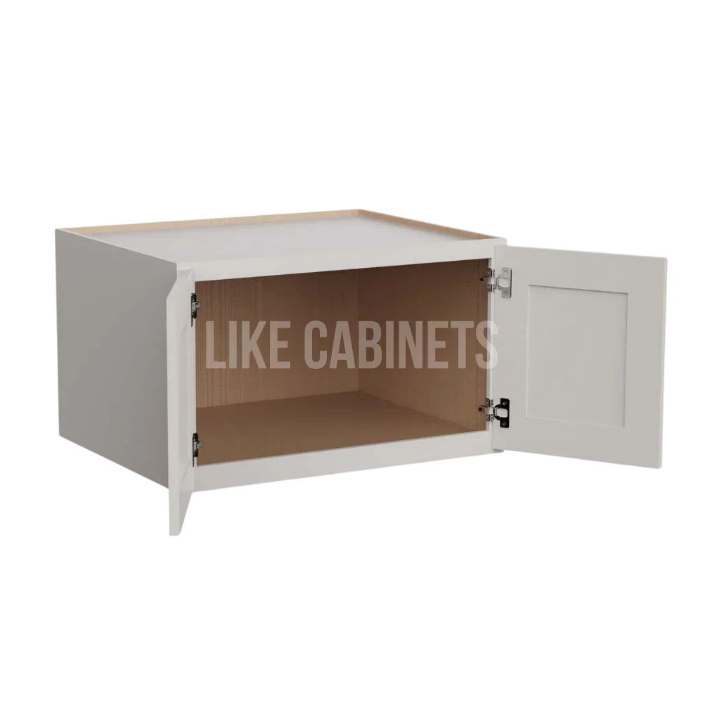 Double Dove White Refrigerator Wall Cabinet 30''W 24''D 18''H