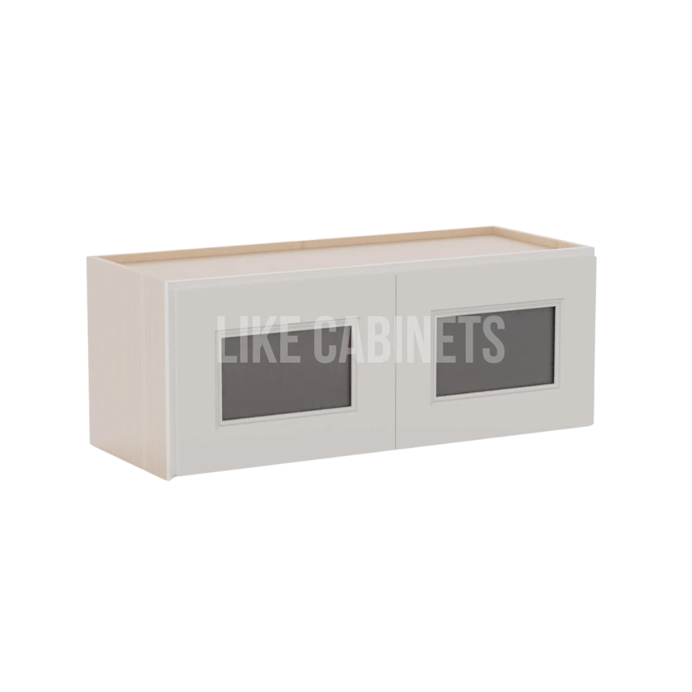Double Dove White 18'' H Double Door Wall Cabinet with Glass Doors