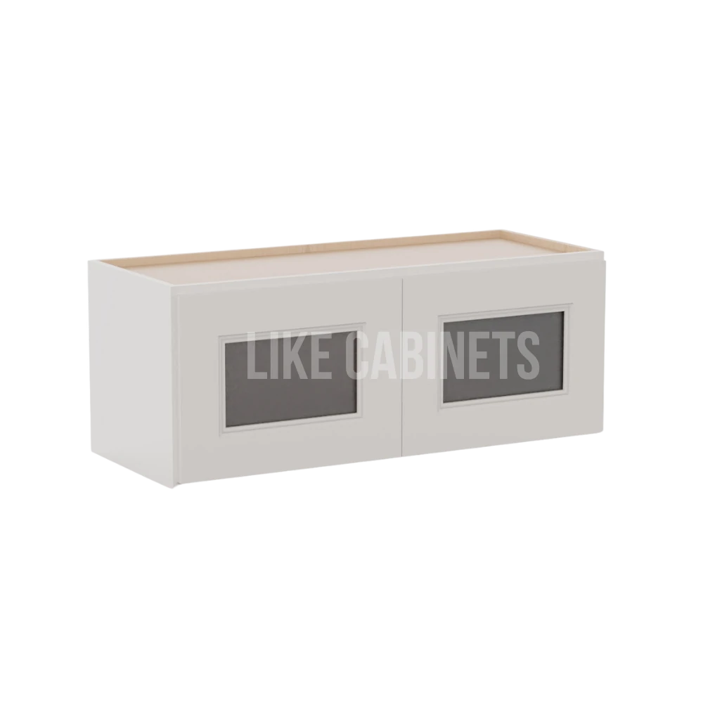 Double Dove White 18'' H Double Door Wall Cabinet with Glass Doors